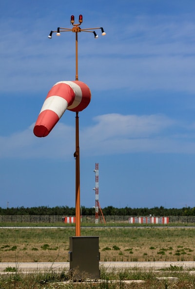 Windsock gelegen op een luchthaven
