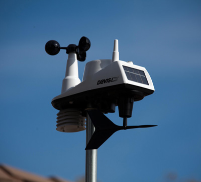 Personal weather stations measure wind speed and direction