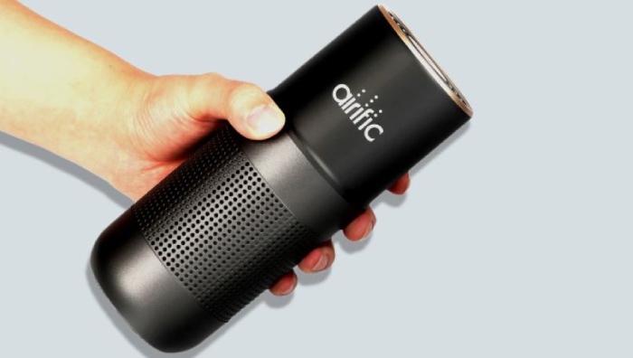 airific air purifier review of a handheld device